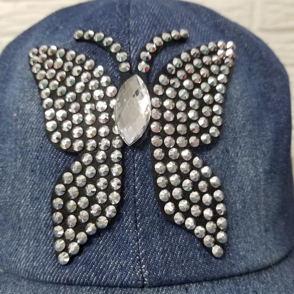 Butterfly Bling Demin Cap - Picture 4 of 10
